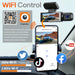 1080p Dual‑Lens Dash Cam with Wi‑Fi — Front & Cabin, Night Vision, Loop Recording