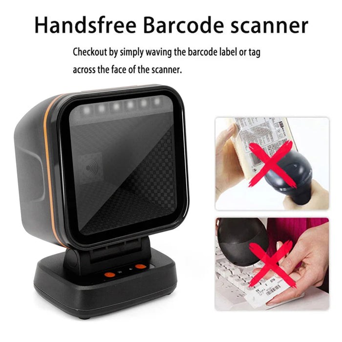 TD-X1-1100 Desktop Hands-free 1D/2D Barcode Scanner — Flat, High-speed Reader