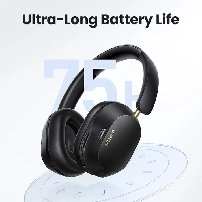 UGREEN MAX5C Draadloze Noise Cancelling Bluetooth Koptelefoon - 43dB Hybride Actieve Noise Cancelling, Hi-Res LDAC, 75H Ruimtelijke Audio Hoofdtelefoon Oordopjes - Ideaal voor een Geluidsvrije en Langdurige Luisterervaring.