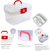 2-Tier Plastic Medicine Box with Handle — Large Capacity First‑Aid Organiser