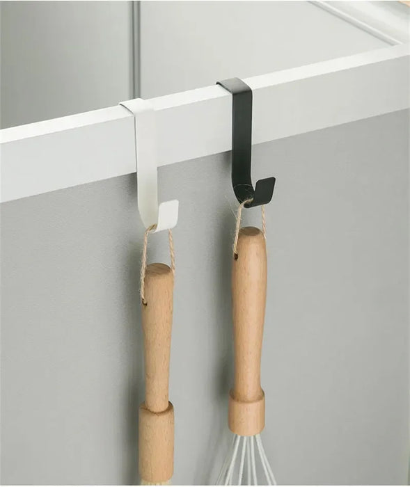 S-shaped Metal Over-Cabinet Door Hooks — Multi-purpose Kitchen & Bathroom Storage