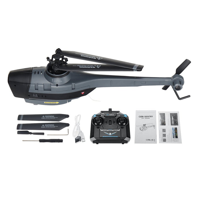 C128 2.4G 4CH 6-Axis RC Helicopter - 1080P Camera, Optical Flow Localization, Altitude Hold, Flybarless - Perfect for Stabilized Aerial Photography and Smooth Flying Experience - Shopsta EU