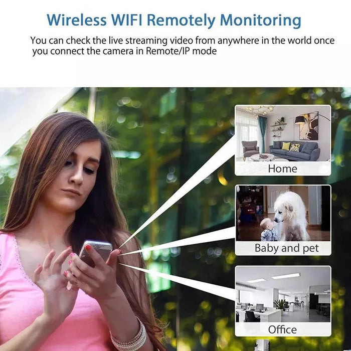 Mini Wifi-camera 1080P - Draadloze bewakingsbeveiliging met nachtzicht, bewegingsdetectie, 160 graden audio-opname, Google Play-compatibel - Perfect voor babybewaking en IP-cambehoeften