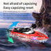 HXJRC HJ811 2.4G 4CH RC Boat - High Speed LED Light Speedboat, Waterproof, 20km/h Electric Racing Vehicles for Lakes and Pools - Perfect Remote Control Toy for Kids and Adults - Shopsta EU