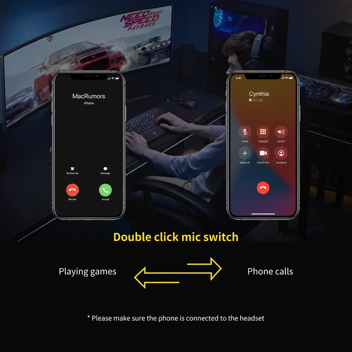 SOMiC G Series - Bezprzewodowy zestaw słuchawkowy do gier z odłączanym mikrofonem - 3 tryby połączenia: Bluetooth, klucz USB 2,4 G, przewodowy 3,5 mm - Kompatybilny z PS5 / PS4 / PC / Komputer / Telefon / XBOX / Switch