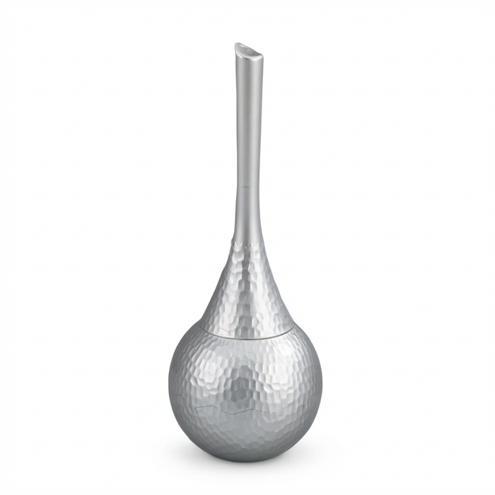 Long‑Handled Toilet Brush with Base Holder — Non‑Scratch Bathroom Brush, Gold or Silver