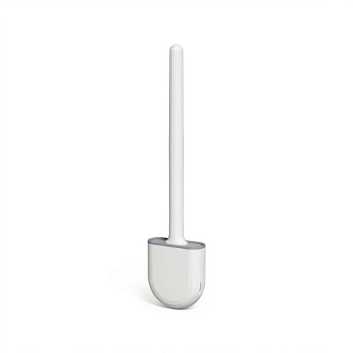 Silicone Toilet Brush with Quick‑Dry Base, Flexible Flat Head and Non‑Slip Handle
