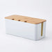 Large Cable Management Box – Wooden‑Style Cord Organizer for Power Strips, TV, Computer & USB Hub