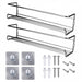 2-Pack Metal Wall-Mounted Spice Rack – Single-Layer Carbon Steel Hanging Organiser