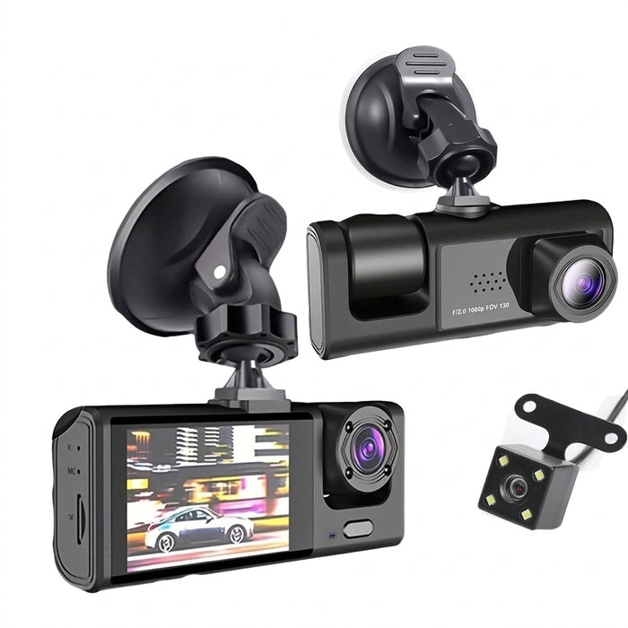 1080P Dual Camera Dash Cam — Front & Interior (2‑ or 3‑camera options)