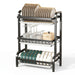 2/3-Tier Stainless Steel Dish Rack with Utensil Holder — Compact Rustproof Countertop Drainer