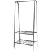Double Rail Standing Clothes Rack with Mesh & Bottom Shelves — White or Black