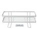 Non-Perforated Single-Tier Bathroom Storage Rack — Compact Toilet Shelf (White/Black)