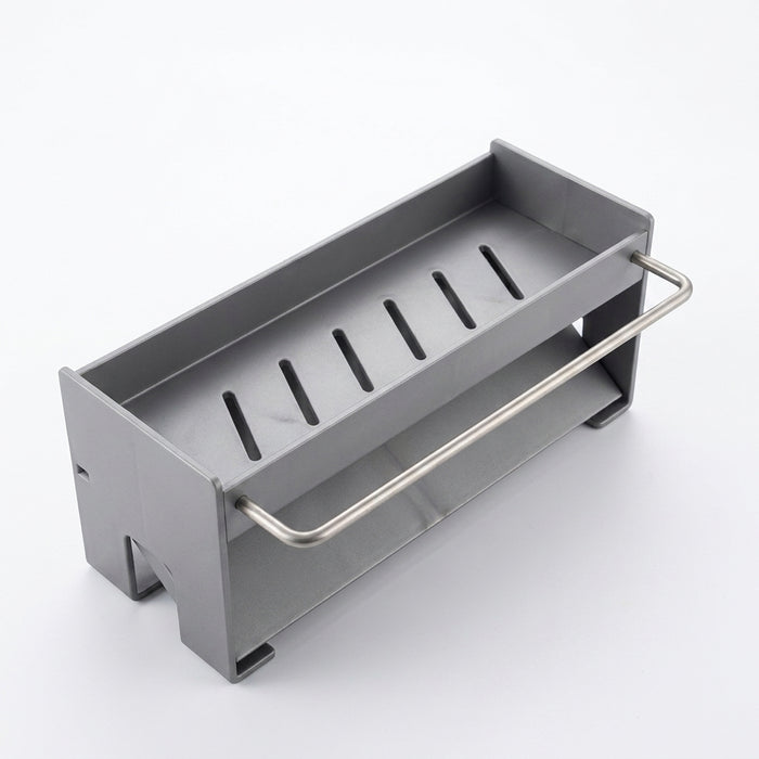 Non-Perforated Sink Storage Rack — Single-Tier Sponge & Rag Holder