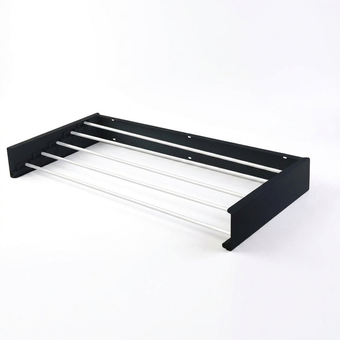 80cm Wall-Mounted Foldable Laundry Rack — 5-Rod White Stainless Steel