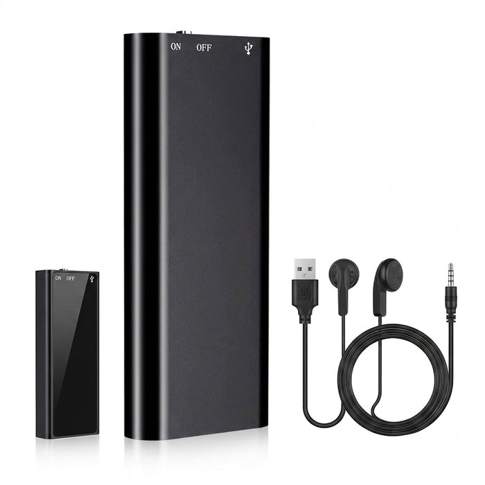 Ultra-slim Mini Voice Recorder — 4/8/16/32GB, One-button WAV/MP3 Player