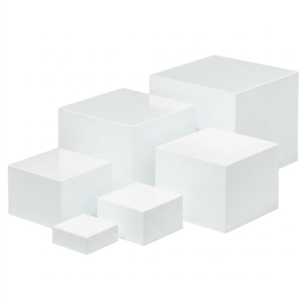 6pc Acrylic Buffet Risers — Stackable Hollow‑Bottom Display for Cupcakes & Desserts