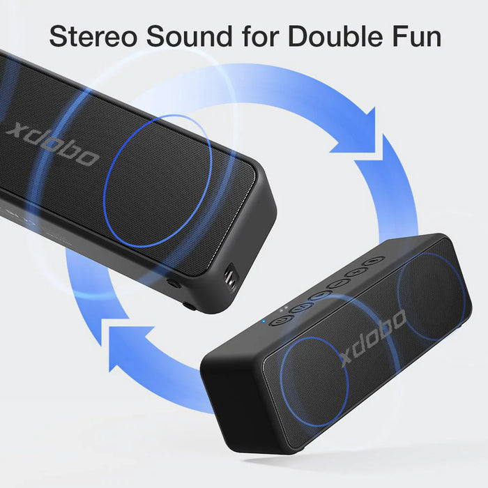 XDOBO® X-serie draadloze Bluetooth-luidspreker - 30W-luidspreker met grote batterij voor langdurig buiten- en waterdicht gebruik