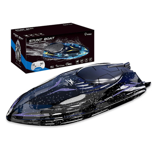 YTRC 802 RC Boat - 2.4G Stunt 360° Rolling Speedboat with LED Lights, 5CH Waterproof 20km/h Electric Racing - Perfect for Lakes, Pools, Remote Control Toy Enthusiasts - Shopsta EU